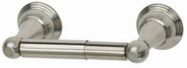 HomePointe 624223HP Brass Base Vintage Toilet Paper Holder, PVD Brushed Nickel