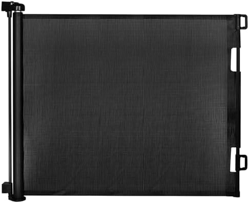 Veraste Retractable Baby Gate,Mesh Baby Gate or Mesh Dog Gate,33" Tall,Extends up to 55" Wide,Child Safety Gate for Doorways, Stairs, Hallways, Indoor/Outdoor(Black,33"x55"