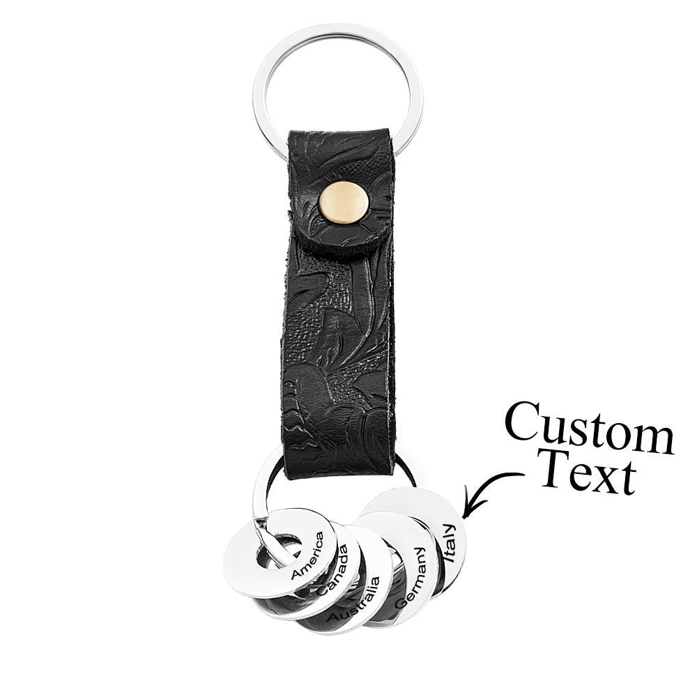 Personalized Traveler Keychain with Engraved Country Ring for Visited Countries Travel Keepsake Gift for Travel Lovers
