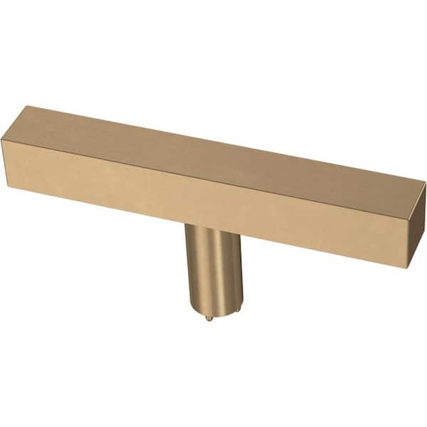 12-Pack Cabinet Knobs Elongated Square Bar, Champagne Bronze
