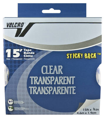 STICKY BACK TAPE CLEAR 15' X 3/4"