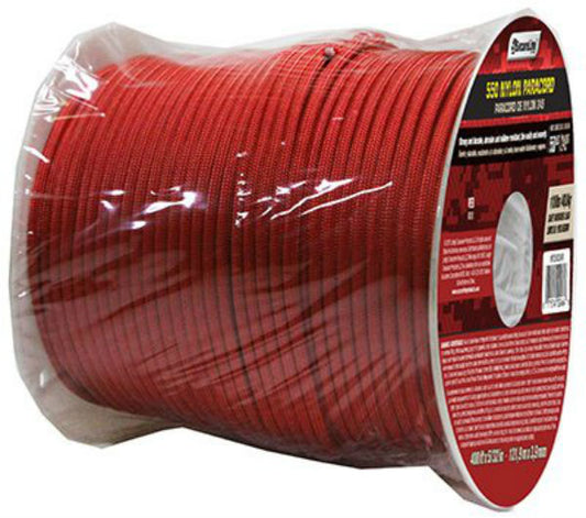 SecureLine® NPC5503240R Military Grade 550 Nylon Paracord, Red, 5/32" x 400'