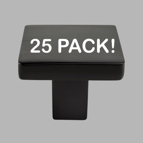 BERENSON (25 PACK) Contemporary Advantage One Square Knob Matte Black 0951-1055-P