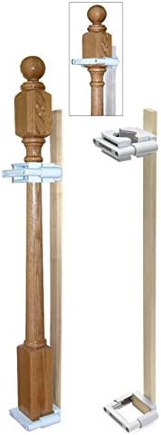 Safety Innovations No Hole Stairway Baby Gate Mounting Kit - Fits Posts from 2 3/4 inches to 3 5/8 inches Wide with Square or Round Tops - No Adhesives On Or Screws in Your Posts, (1-Pack)