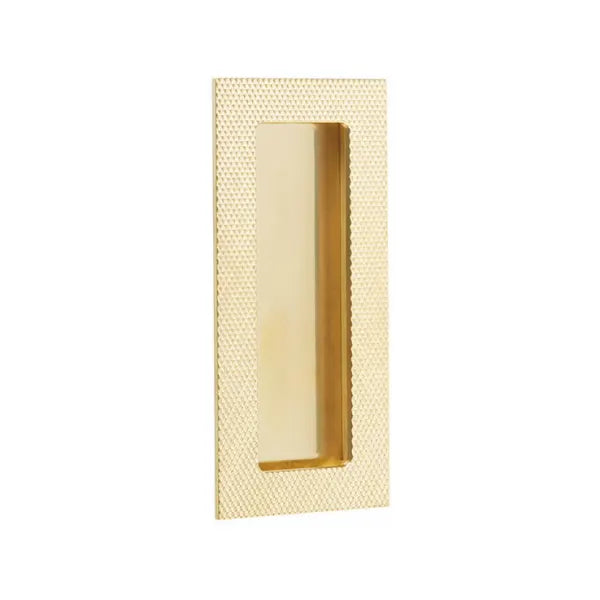 Modern Rectangular Knurled with Plain Pocket Flush Pull