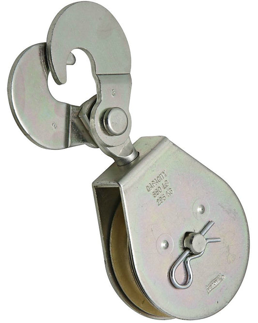 National Hardware N229-013 Scissor Hook Single Pulley, Steel, Zinc Plated, 3"