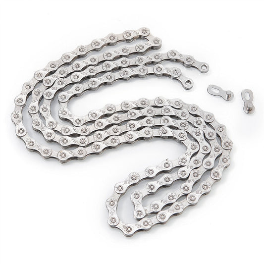 FSC 10 Speed 116 Links Bicycle Chain, Silver,Gold (1/2x11/128-Inch) Compatible with 9 Speed (Silver)