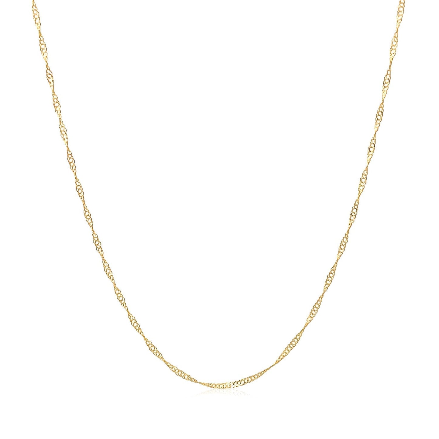 14k Yellow Gold Singapore Chain 0.6mm (0.60 mm)