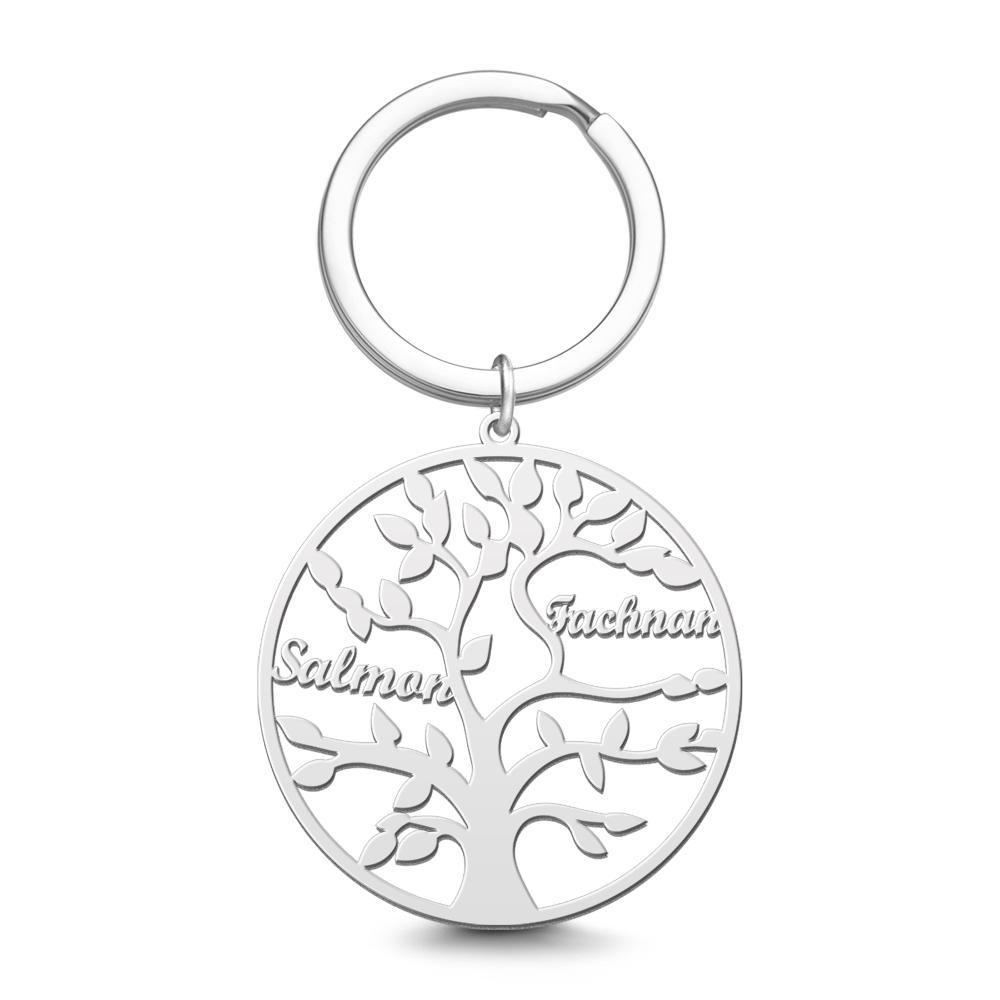 Name Keychain Family Tree Keychain Gifts for Grandma Memorial Gifts Rose Gold Plated 1-9 Names