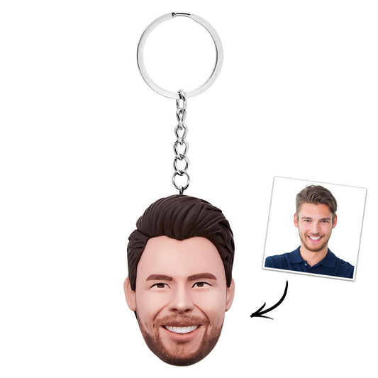 Custom Bobblehead Keychain Personalized head 2.36in