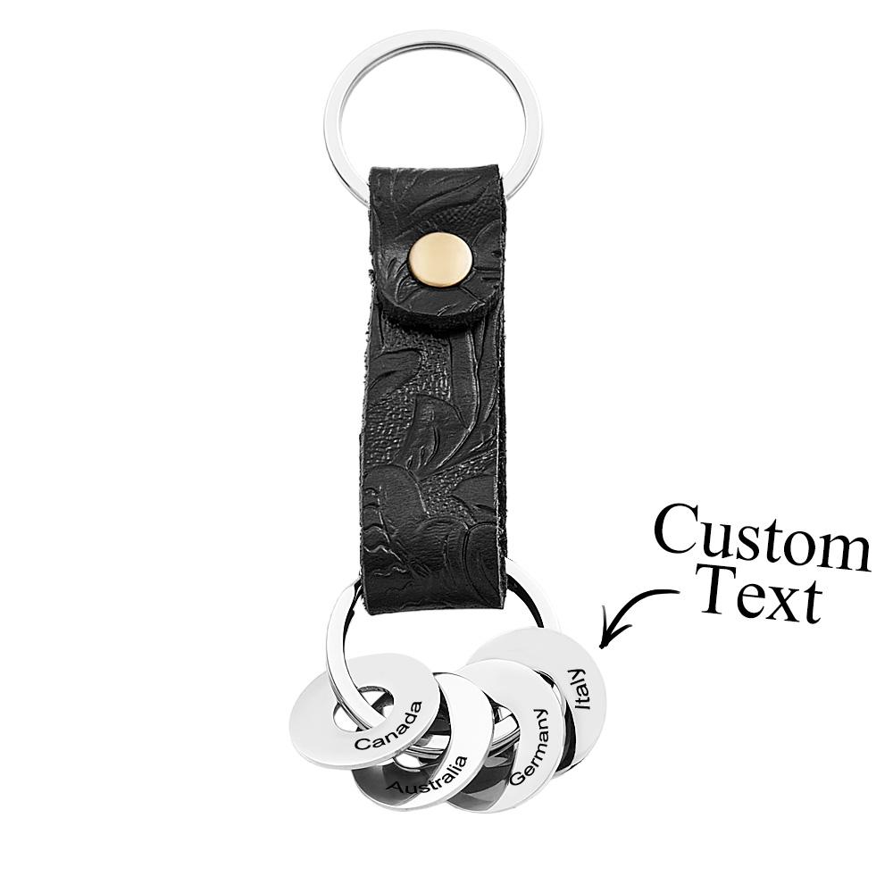 Personalized Traveler Keychain with Engraved Country Ring for Visited Countries Travel Keepsake Gift for Travel Lovers