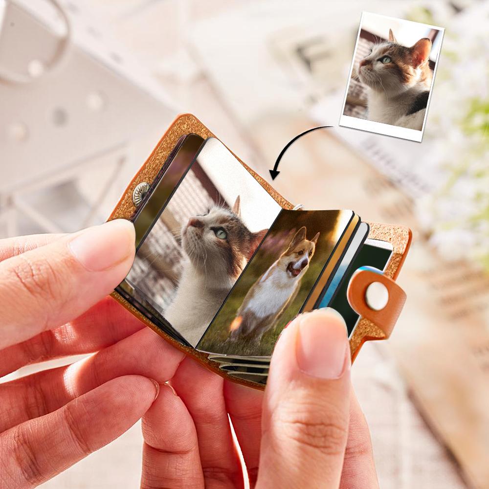 Custom Photo Album Keychain Custom Photo Leather Keychain Love My Pets