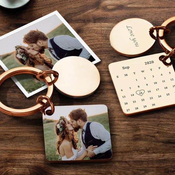 Customized Optional Photo Engraved Calendar Keychain Tag Keychain Perfect Gift For Special Day Best Gifts For Lovers