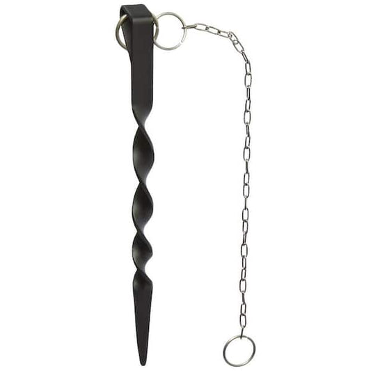 Iron Rain Chain Anchoring Stake with Chains, Black Powder Coated
