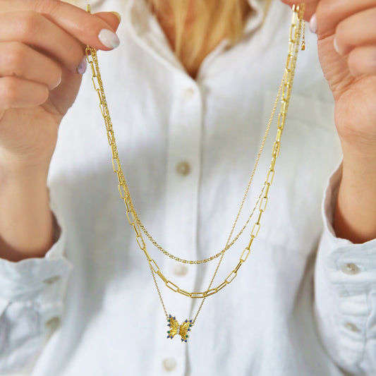 Gold Dainty Elongated Paperclip Chain